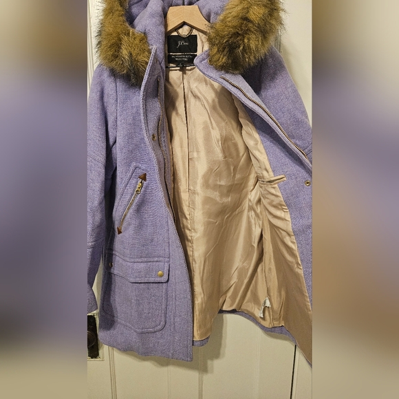 NWOT JCrew Chateau Parka Italian Stadium Cloth Wool Coat Sz 8 HTHR FRNCH PURPLE - Picture 4 of 11